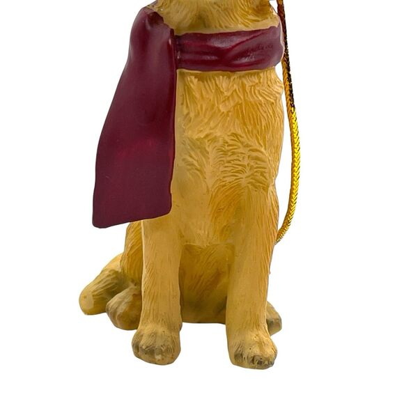 Design Toscano Golden Retriever In Scarf And Santa Hat Christmas Ornament - Picture 8 of 10